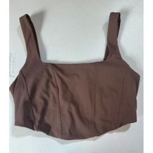 All in Motion Brown Light Support Corset Style Sports Bra XXL NWT